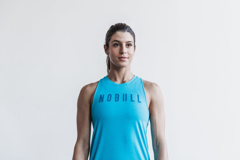 NOBULL Women's High-Neck Tank Tops - Neon Blue - Ireland (9603MHSIV)